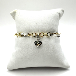 Bracciale oro bianco e oro giallo 18k
