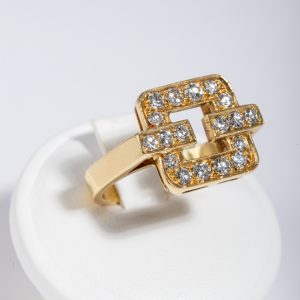 Anello oro giallo 18k con diamanti 0,35ct