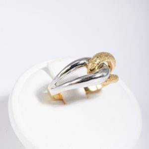 Anello bicolore oro giallo e bianco 18k