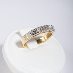 Anello riviera oro giallo 18k con diamanti 0,70ct