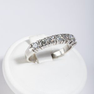 Anello riviera oro bianco 18k con diamanti 1,00ct