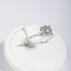 Anello oro bianco 18k con diamanti 0,30ct