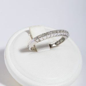 Anello riviera oro bianco 18k con diamanti 0,15ct