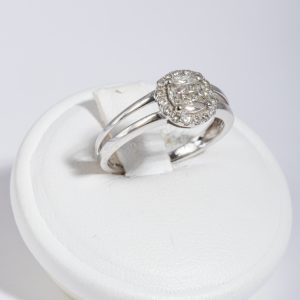 Anello oro bianco 18k con diamanti 0,30ct