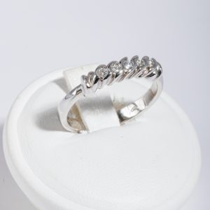 Anello riviera oro bianco 18k con diamanti 0,25ct