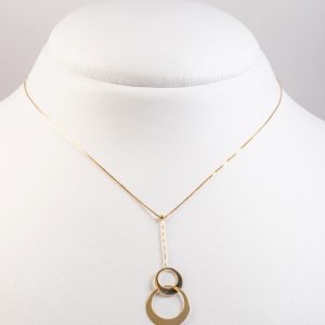 Collana oro giallo 18k con pendenti a cerchio
