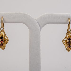 Orecchini oro giallo 18k con granati