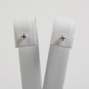 Orecchini oro bianco 18k con punti luce 0,10ct