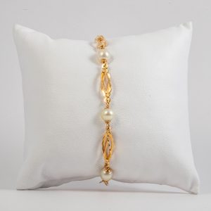 Bracciale oro giallo 18k con perle