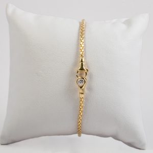 Bracciale oro giallo 18k con chiusura diamantata