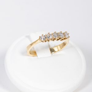 Anello riviera oro giallo 18k con diamanti 0,50ct