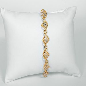 Bracciale traforato oro giallo e bianco 18k