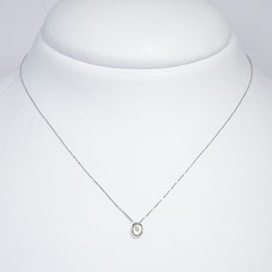 Collana punto luce oro bianco 18k con diamantino