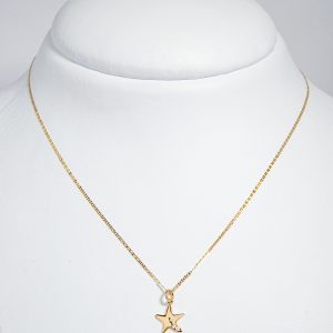 Collana oro giallo 18k con pendente a stella