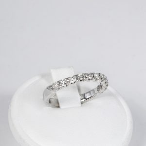 Anello riviera oro bianco 18k con diamanti tot. 1,50ct