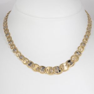 Collana oro giallo e bianco 18k