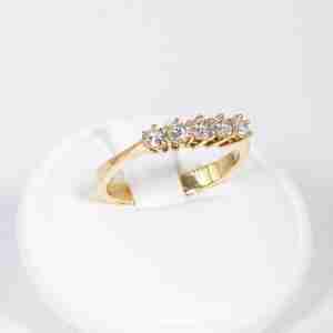Anello riviera oro giallo 18k con diamanti 0,50ct