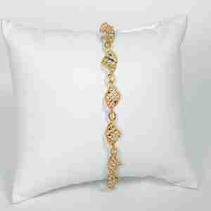 Bracciale traforato oro giallo e bianco 18k