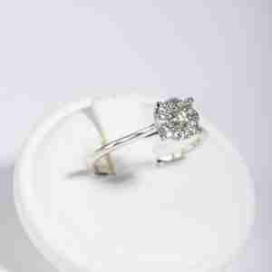 Anello oro bianco 18k con diamanti 0,30ct