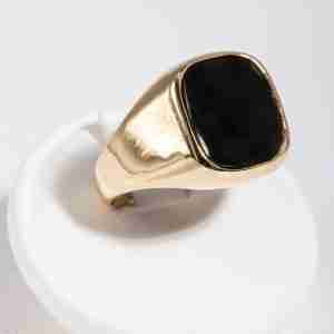 Anello da uomo oro giallo 18k con pietra di onice