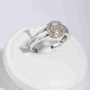 Anello oro bianco 18k con diamanti 0,30ct