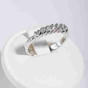 Anello riviera oro bianco 18k con diamanti 0,25ct