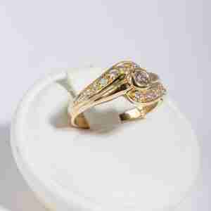 Anello riviera oro giallo 18k con diamanti 0,40ct