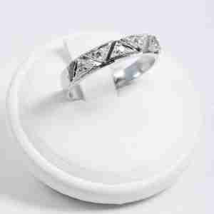 Anello riviera oro bianco 18k con diamanti 0,05ct