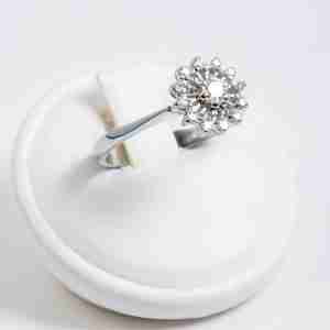 Anello oro bianco 18k con diamanti 0,25ct