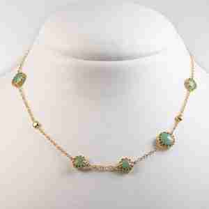Collana oro giallo 18k con giade