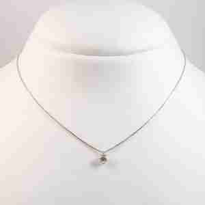 Collana oro bianco 18k con punto luce 0,35ct