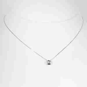 Collana punto luce oro bianco 18k con diamante 0,20ct
