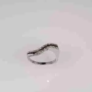 Anello riviera oro bianco 18k con brillantini tot.ct.0,25