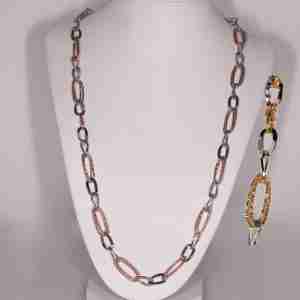 Collana oro giallo e bianco 18k