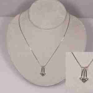 Collana con pendenti oro bianco 18k e brillanti tot. ct.0,30