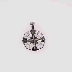 Pendente bussola oro bianco 18k